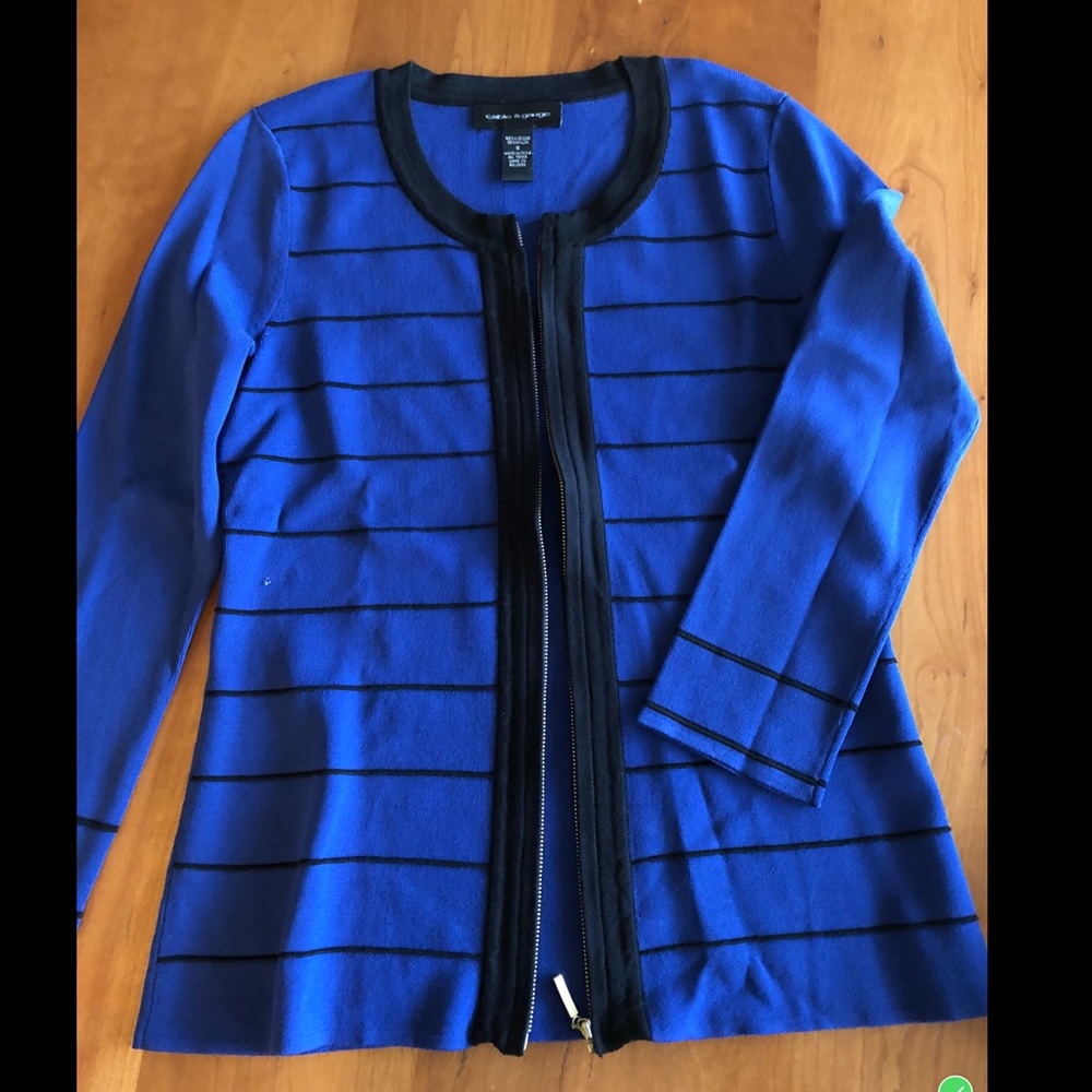 Cable & Gauge Striped Zip Cardigan